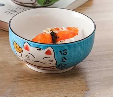 Multi-size Lucky Cat Ceramic Bowl