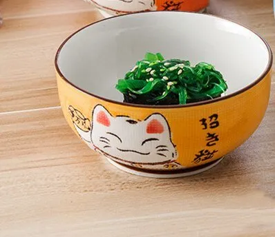 Multi-size Lucky Cat Ceramic Bowl