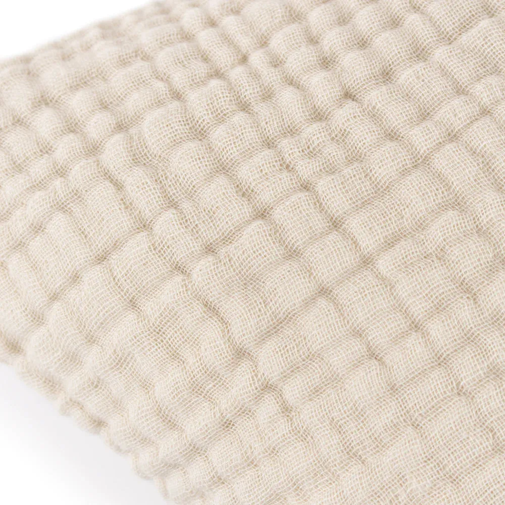 Muslin Crinkle Cotton Scatter Cushion Cover 45 x 45cm - Cream
