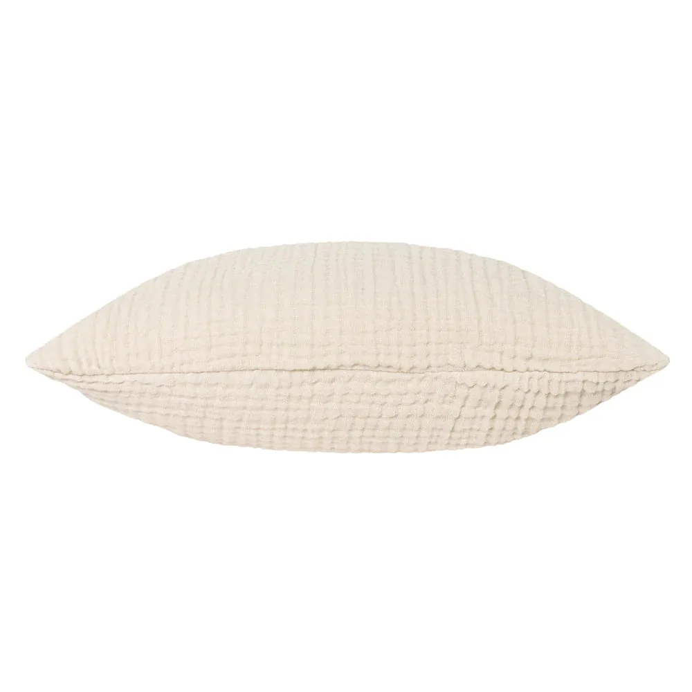 Muslin Crinkle Cotton Scatter Cushion Cover 45 x 45cm - Cream