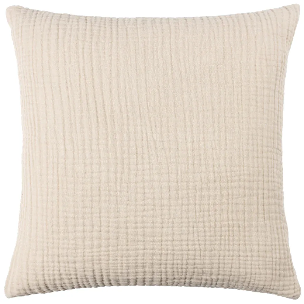 Muslin Crinkle Cotton Scatter Cushion Cover 45 x 45cm - Cream