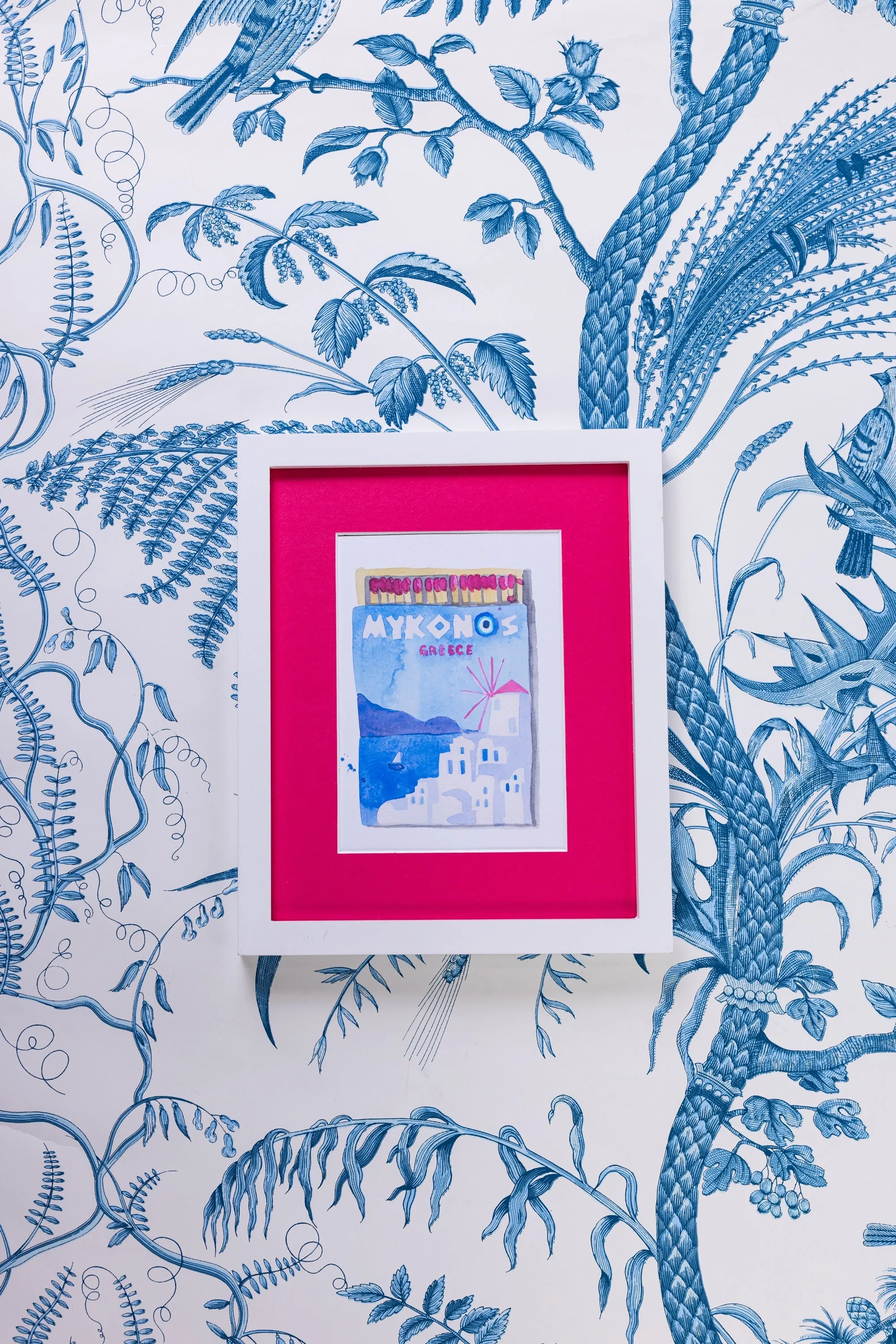 Mykonos Matchbook Illustration Print