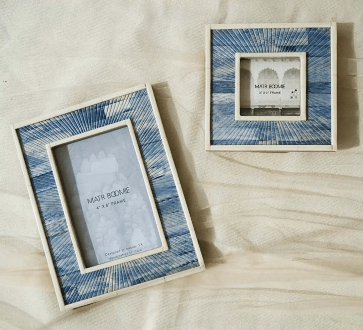 Neela 3x3 Picture Frame - Carved Bone
