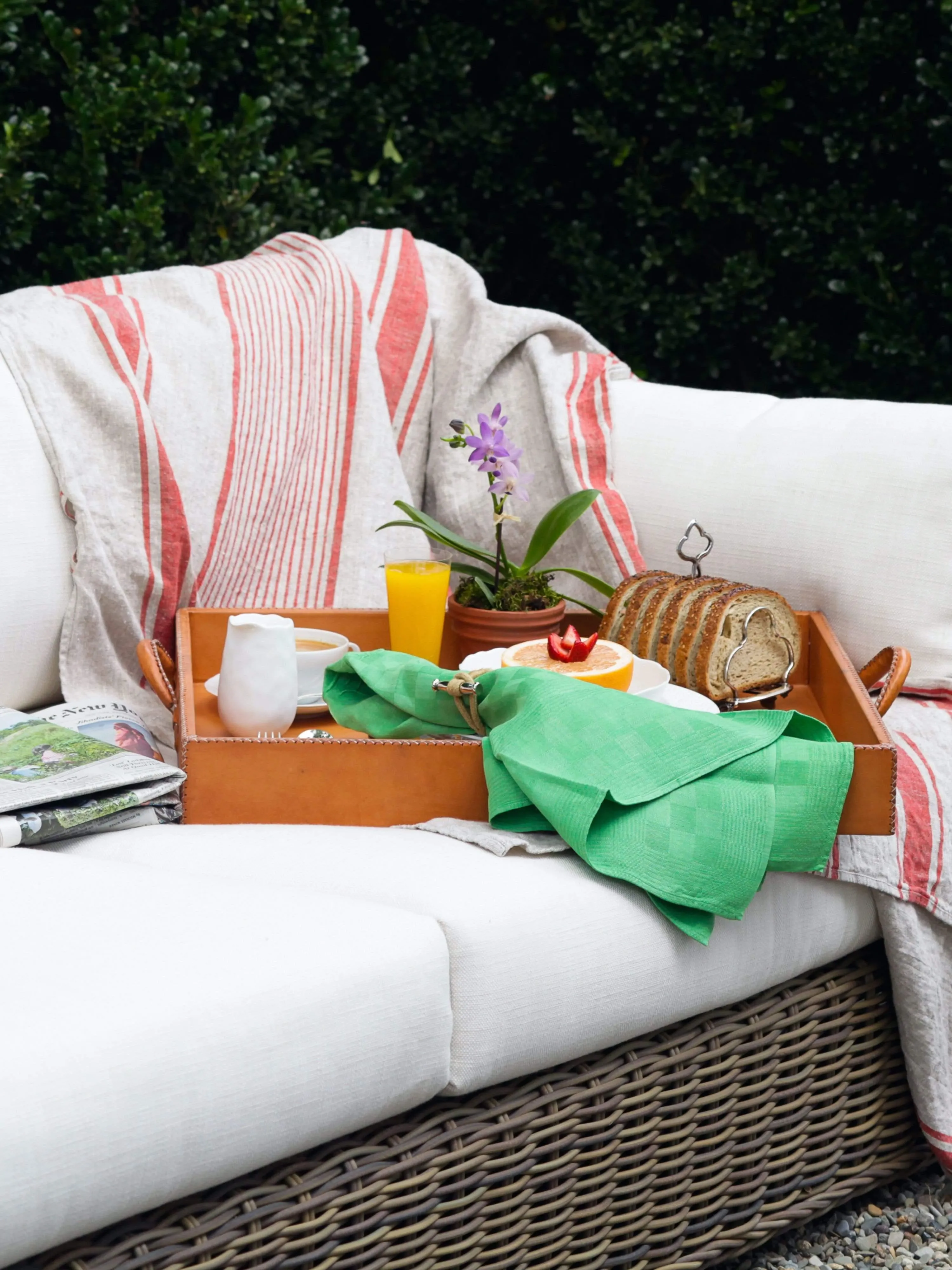 Nest of Three Leather Trays by Sol y Luna