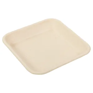 No PFAS added 6" x 6" x 0.88" Molded Fiber Mini Trays, Case of 500