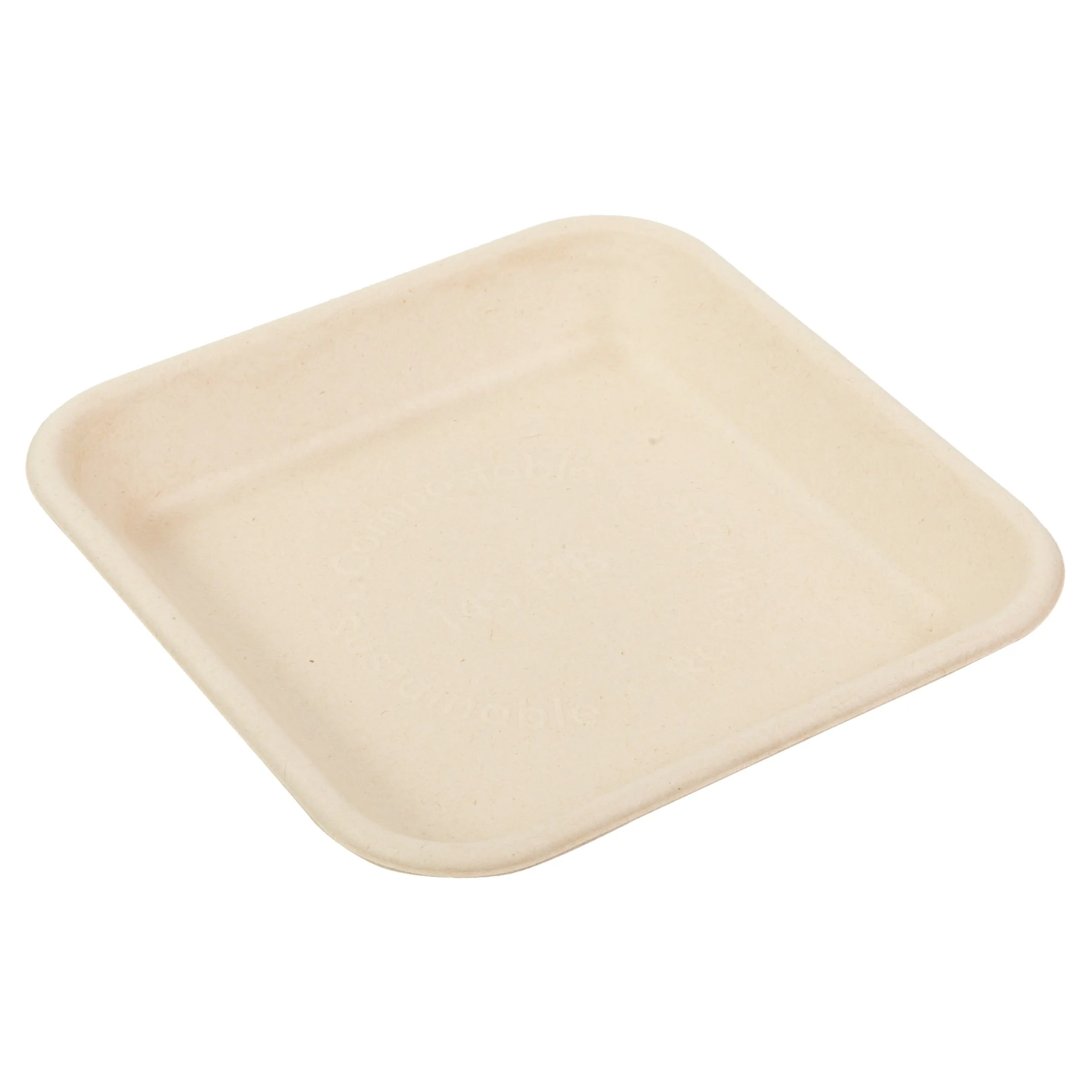 No PFAS added 6" x 6" x 0.88" Molded Fiber Mini Trays, Case of 500