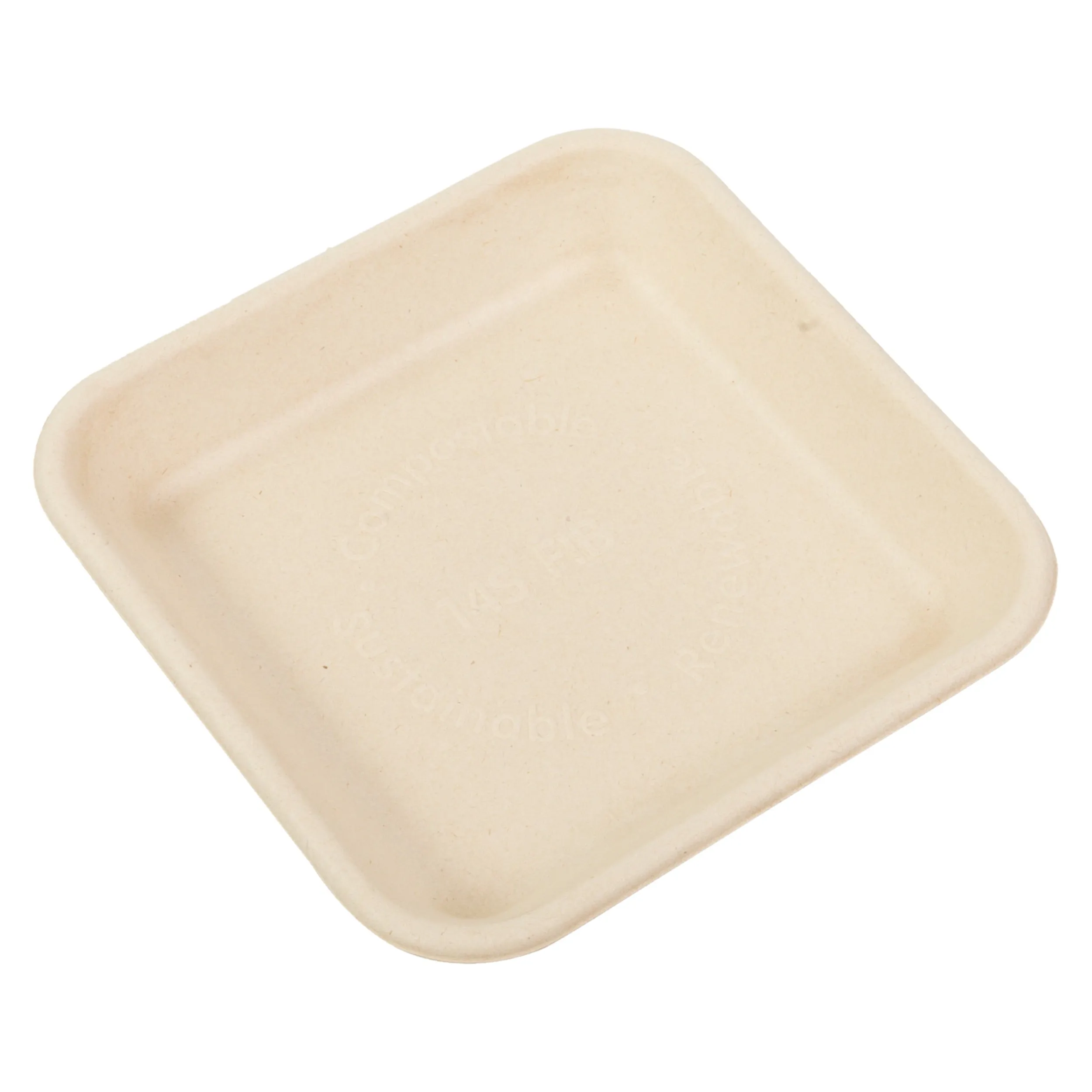 No PFAS added 6" x 6" x 0.88" Molded Fiber Mini Trays, Case of 500
