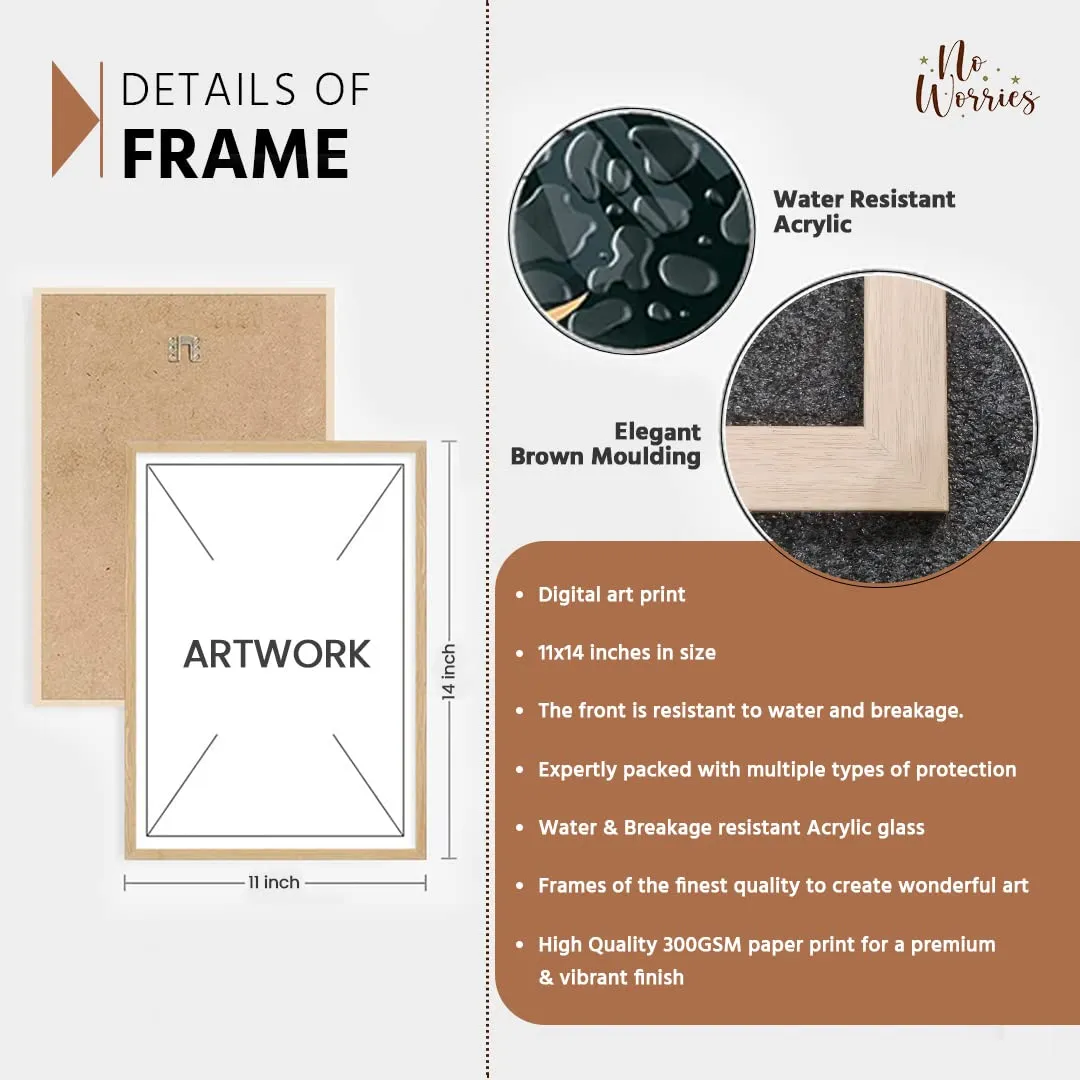 NoWorries Modern art Paintings Set of 3 Framed Paintings for Wall Decoration, Bedroom - Framed Wall Posters/Paintings for Living Room with Frame - Wall Paintings/Wall Hanging (11x14inches)