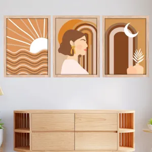 NoWorries Modern art Paintings Set of 3 Framed Paintings for Wall Decoration, Bedroom - Framed Wall Posters/Paintings for Living Room with Frame - Wall Paintings/Wall Hanging (11x14inches)