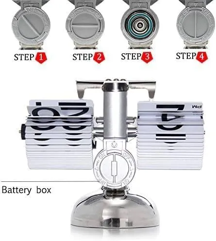 OCTOPUSPRIME Retro Flip Dоwn Clock, Flip Desk Shelf Clock with Stainless Steel Flip Internal Gear Operated, Small Scale Quartz Clock