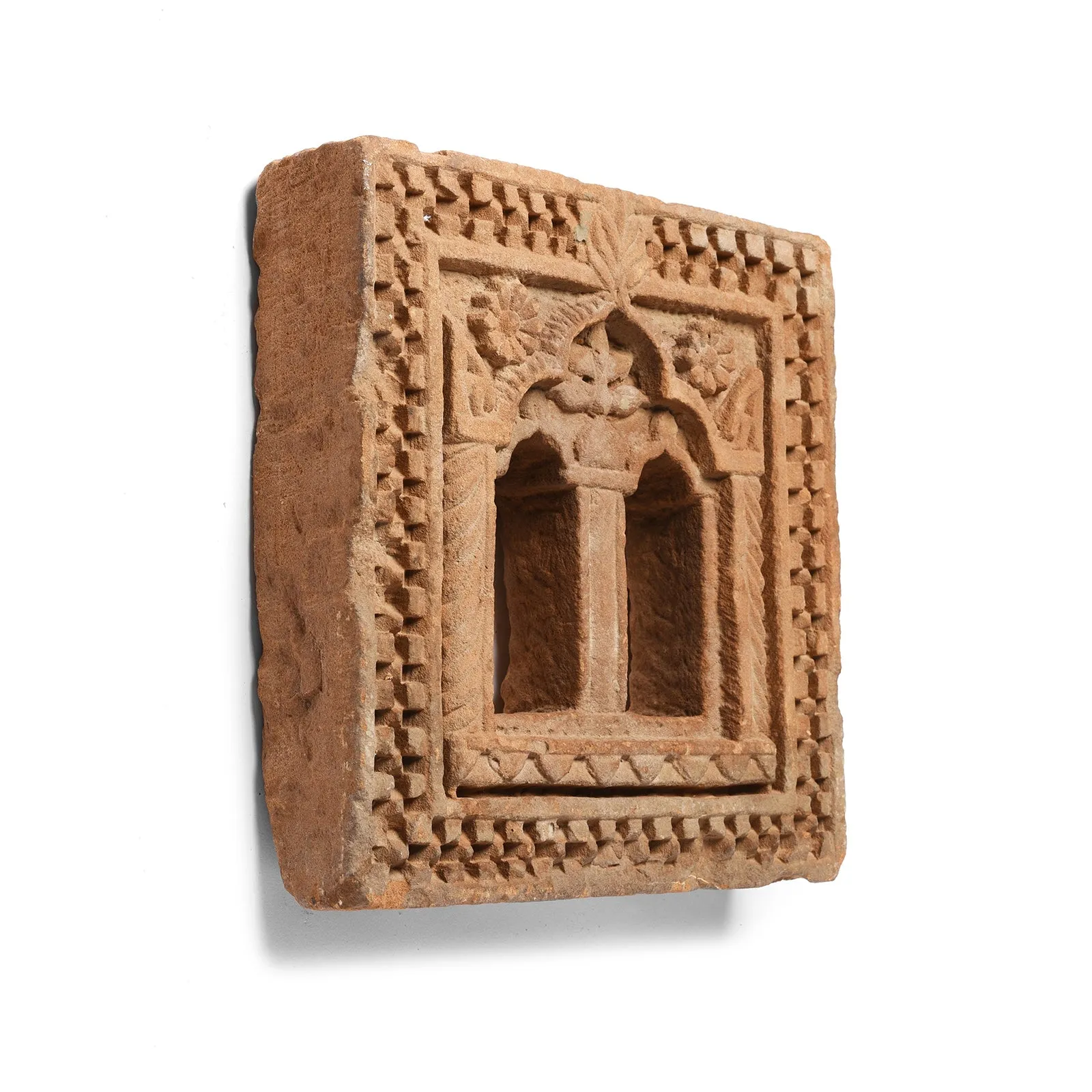 Old 2 Way Stone Lamp Niche From Jaisalmer - 19Th Century
