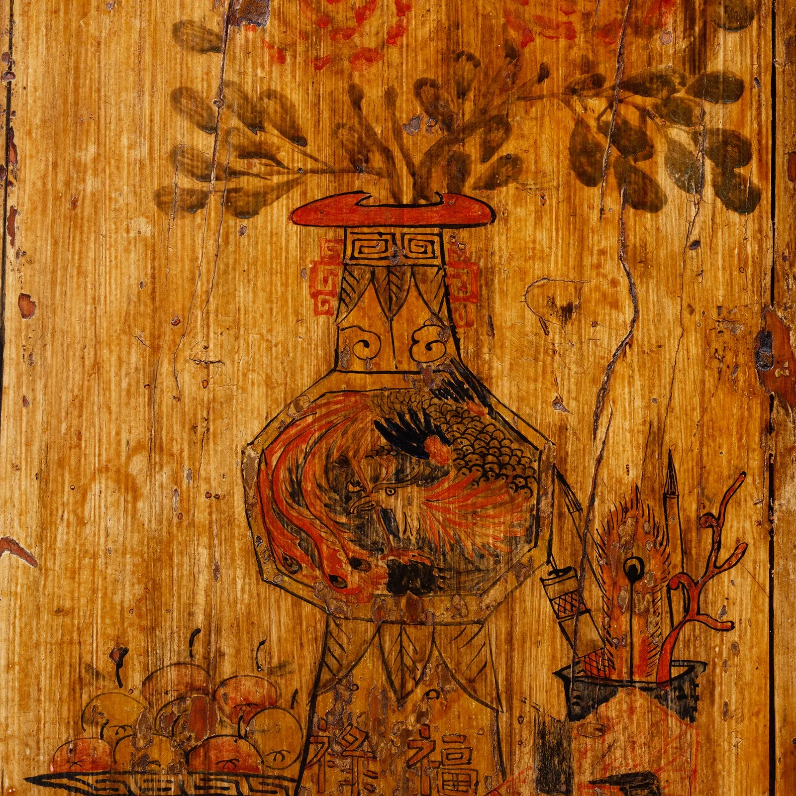 Painted Mongolian Storage Cabinet - Late 19th Century