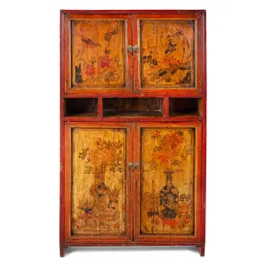 Painted Mongolian Storage Cabinet - Late 19th Century