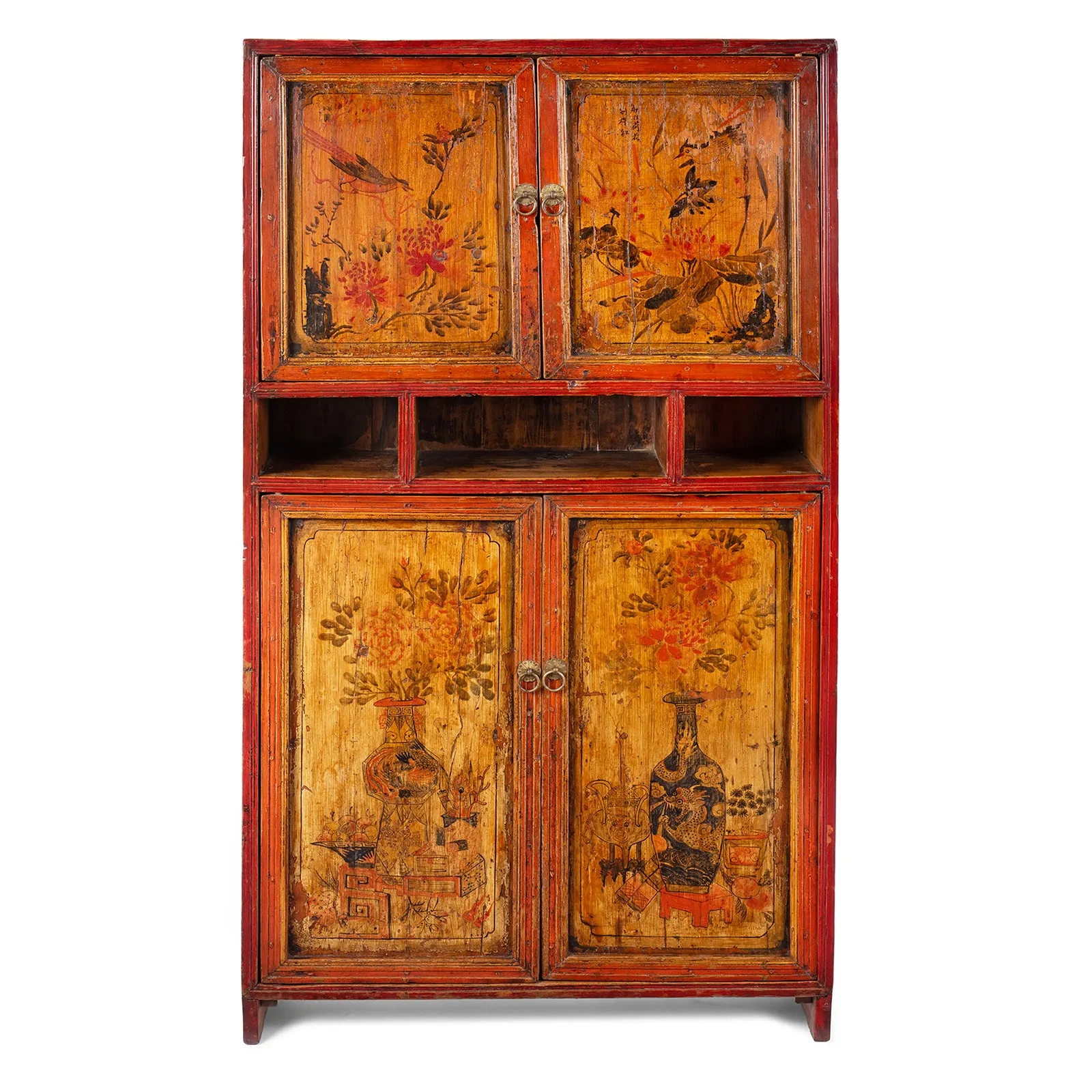 Painted Mongolian Storage Cabinet - Late 19th Century