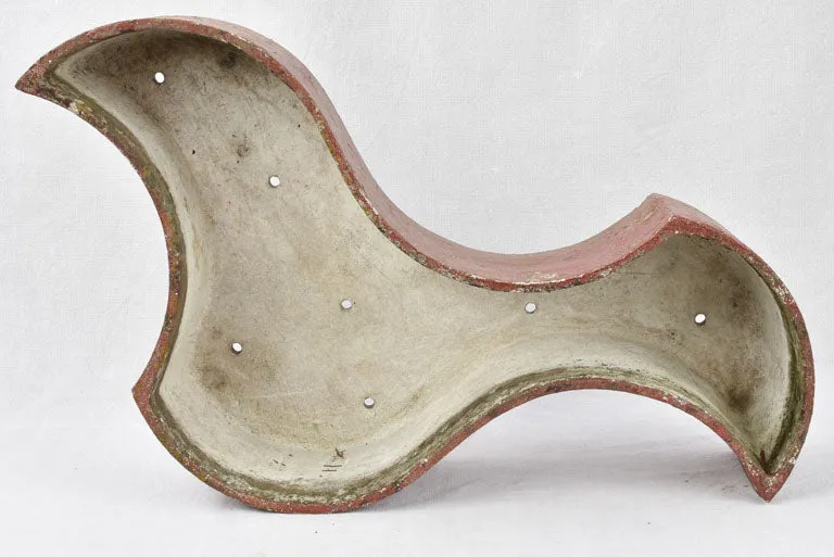 Pair free form planters w/ red patina 35"