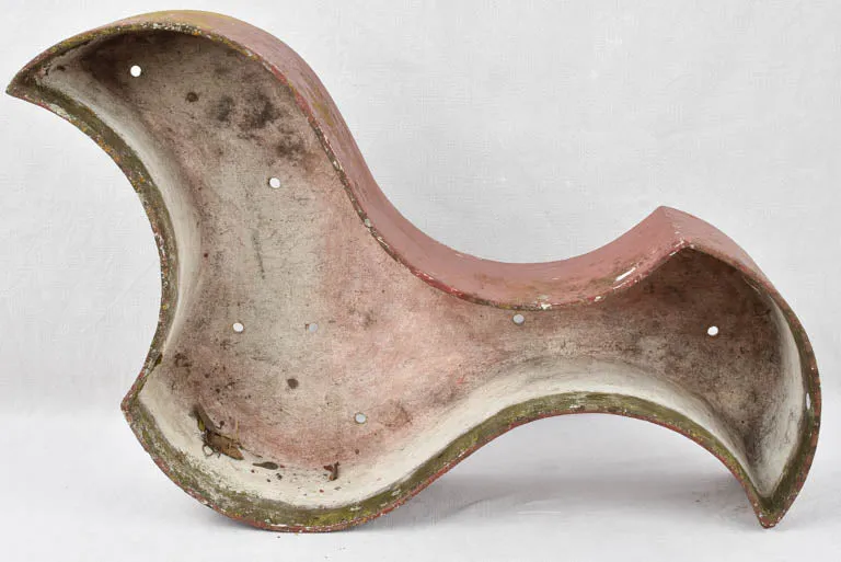 Pair free form planters w/ red patina 35"