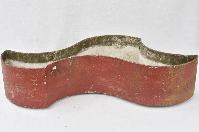 Pair free form planters w/ red patina 35"