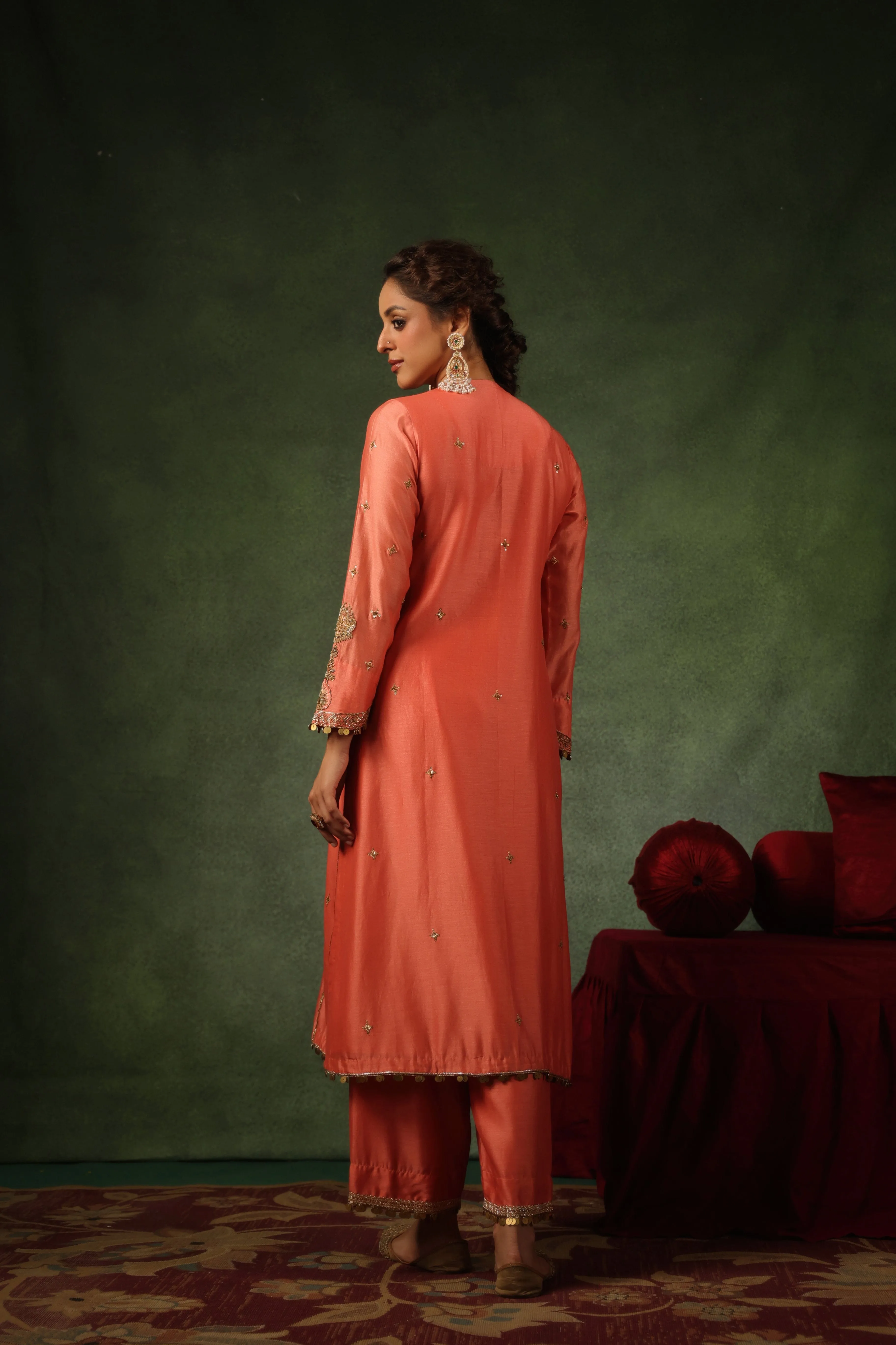 Pakeezah Zardosi Patti Buta Joda Narangi
