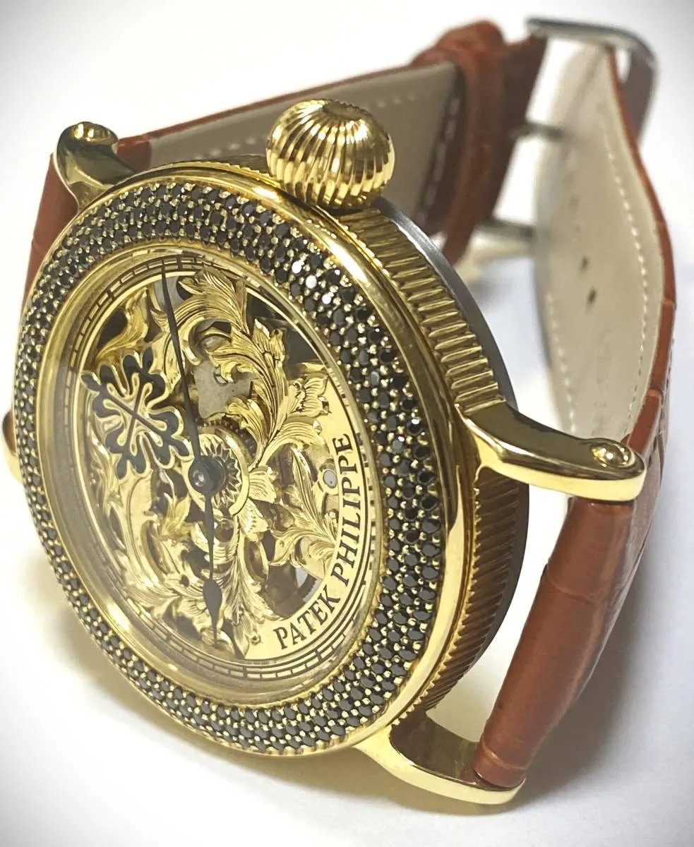 Patek Philippe watch Engraving Skeleton 1900 Men's Hand-Wound Watch Antique