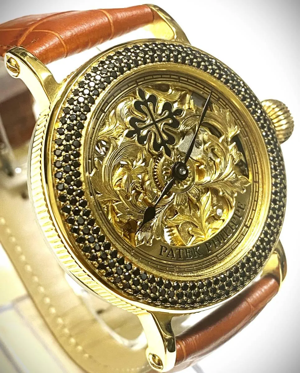 Patek Philippe watch Engraving Skeleton 1900 Men's Hand-Wound Watch Antique