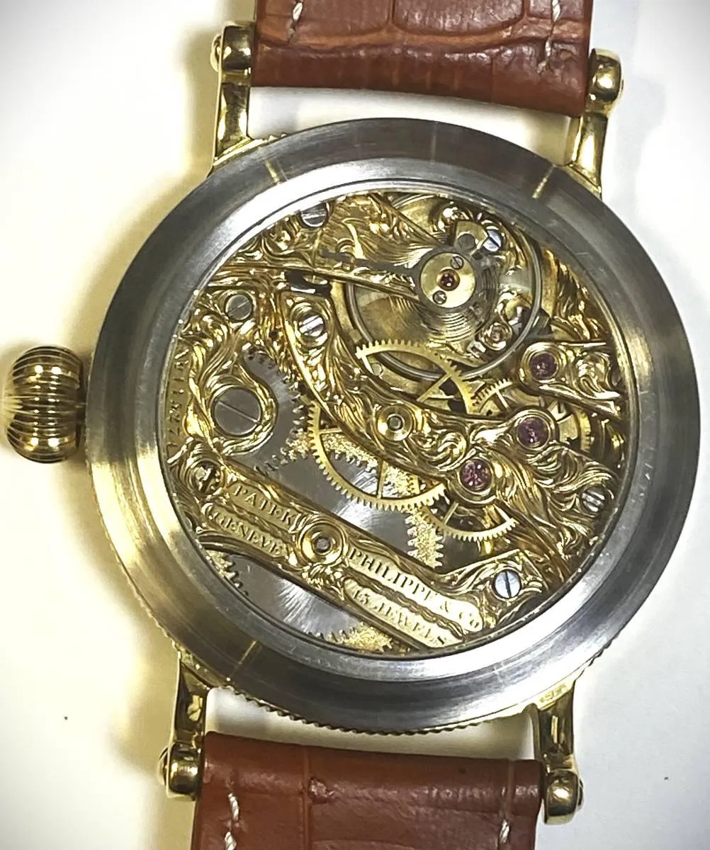 Patek Philippe watch Engraving Skeleton 1900 Men's Hand-Wound Watch Antique