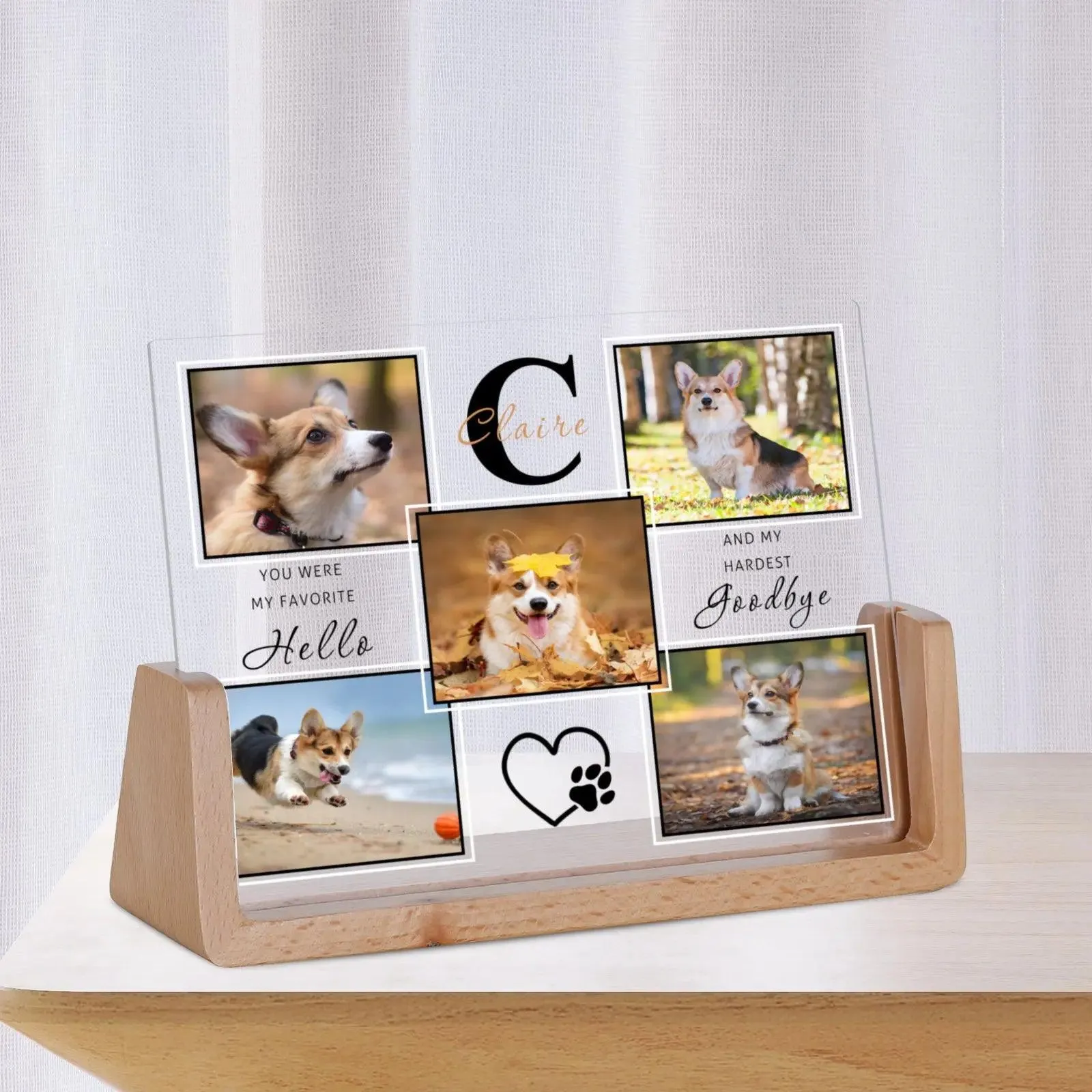 Personalized 5 Pet Photo Collage Frame