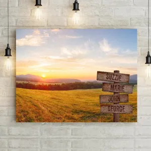 Personalized Farm Sunset Premium Canvas