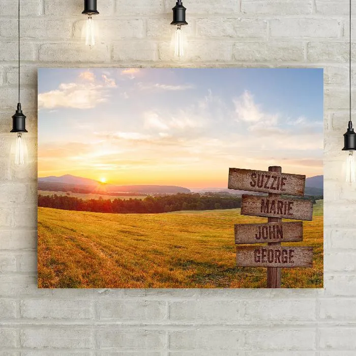 Personalized Farm Sunset Premium Canvas