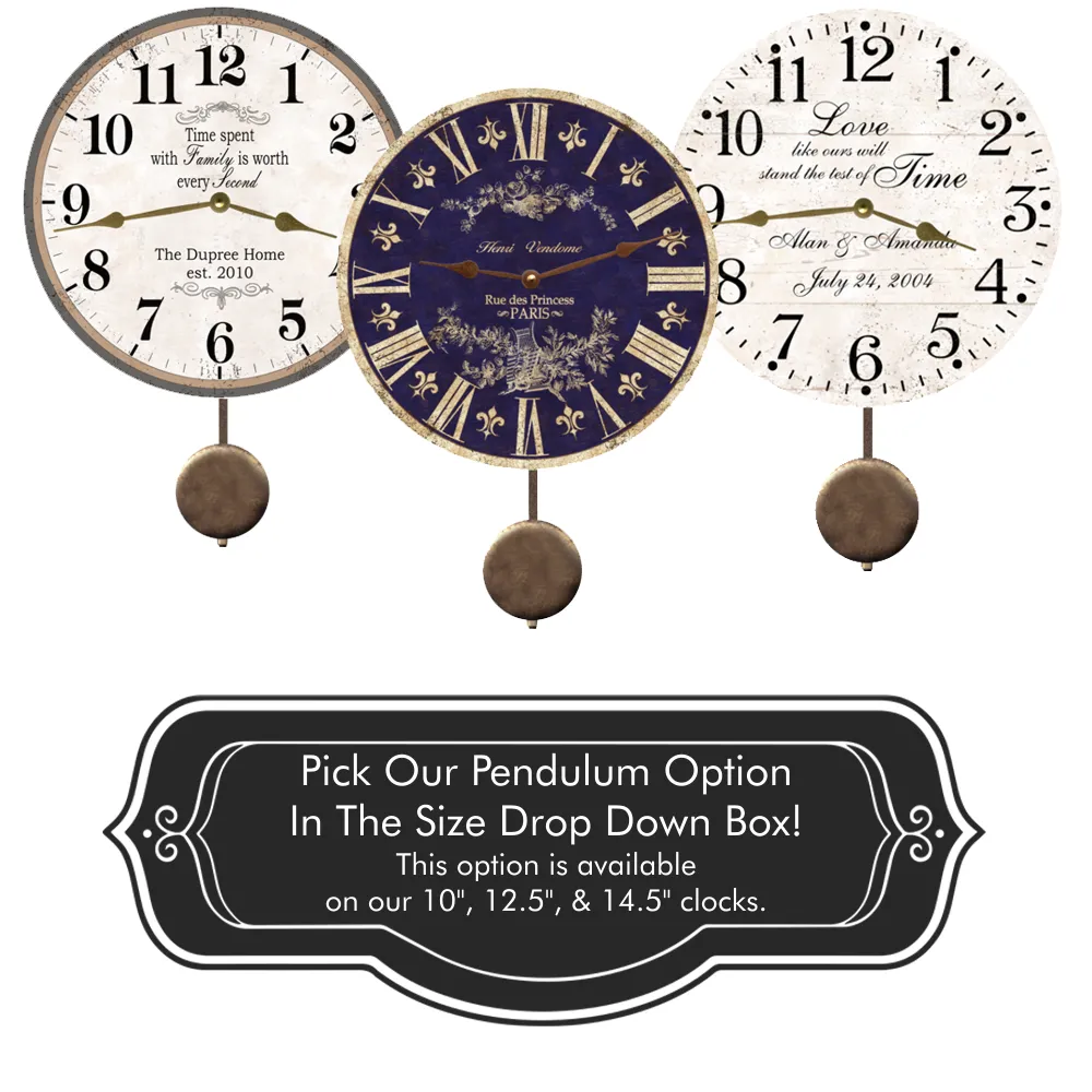 Personalized Striped Aqua Clock