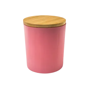 PINK JAR WITH WOODEN COVER