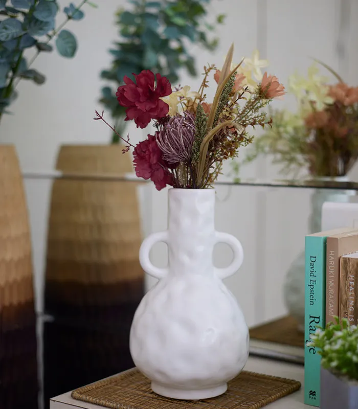 Poked Jug Vase - White