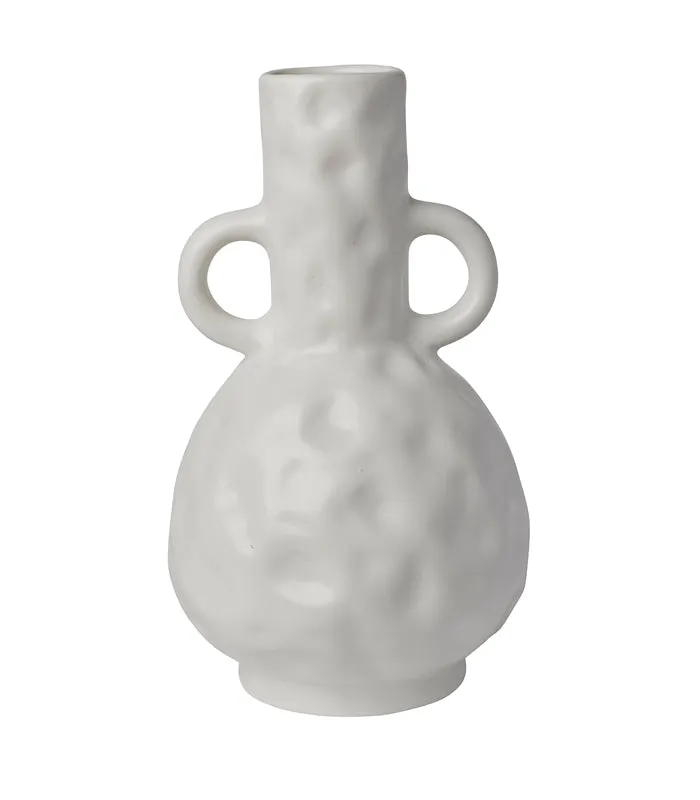 Poked Jug Vase - White