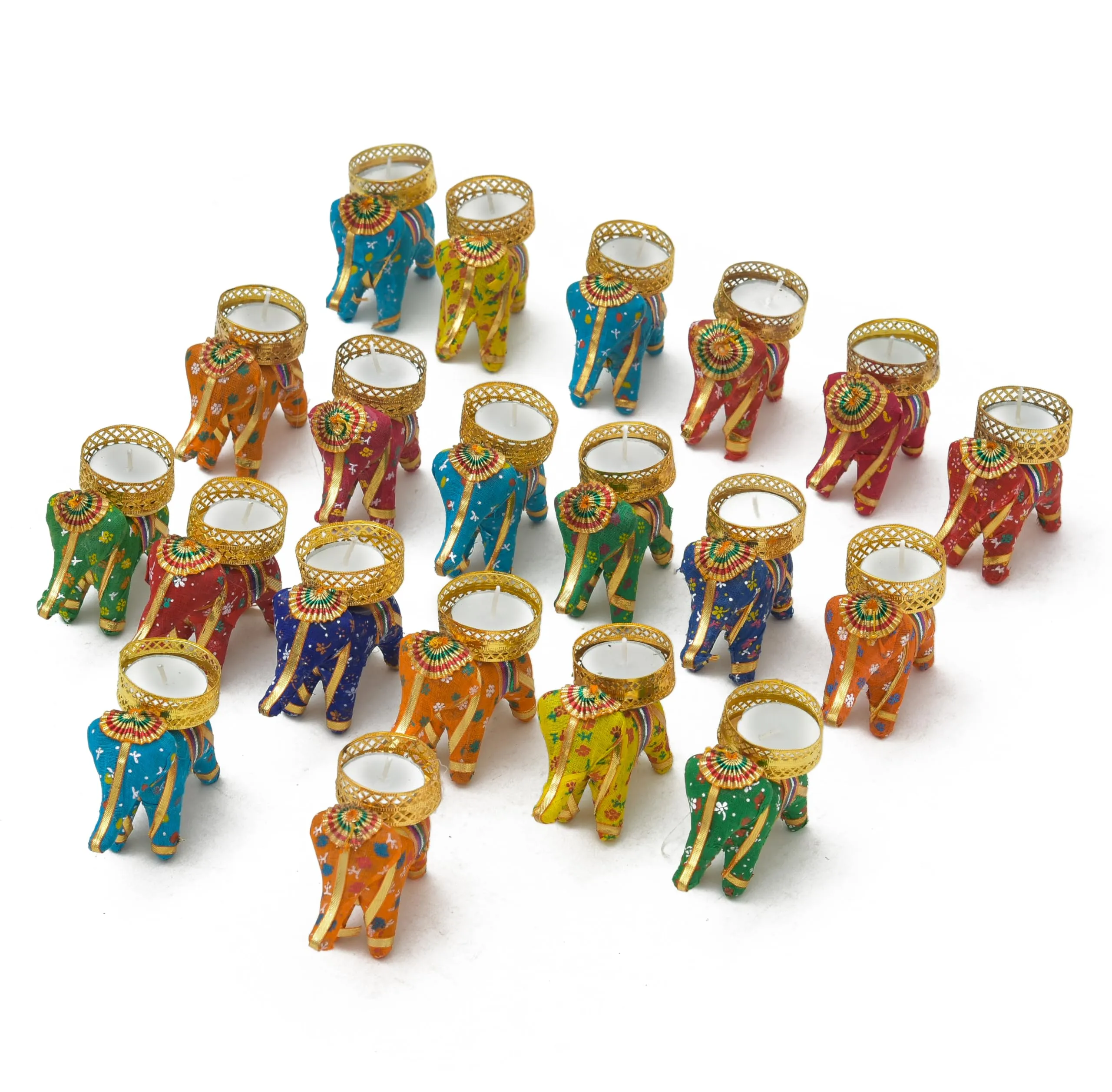 Pride Store Elephant Tealight Candles for Diwali Decoration, Christmas, Birthday, Party, Room, Office, Carnival Decorative Candles (Pack of 20)