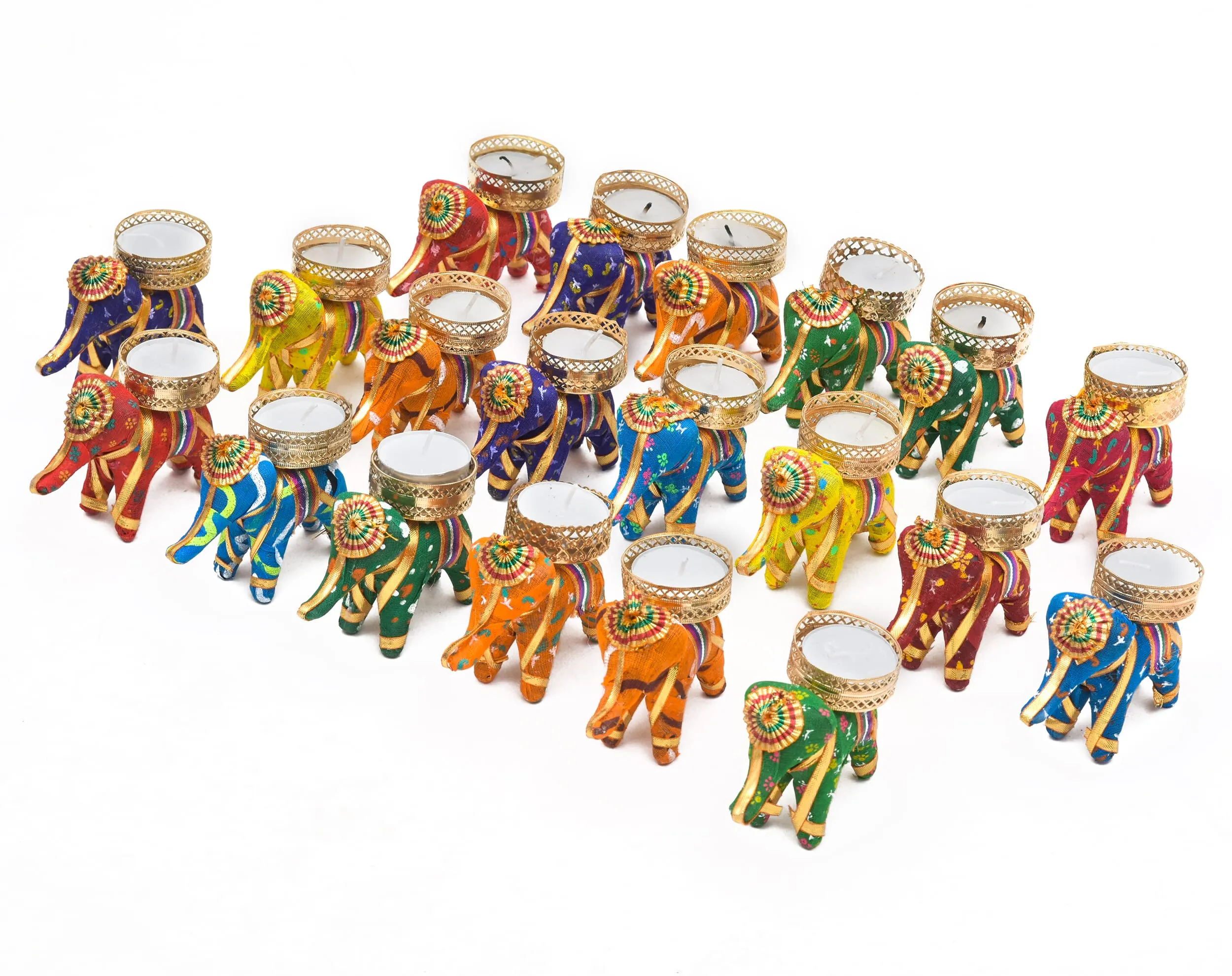 Pride Store Elephant Tealight Candles for Diwali Decoration, Christmas, Birthday, Party, Room, Office, Carnival Decorative Candles (Pack of 20)