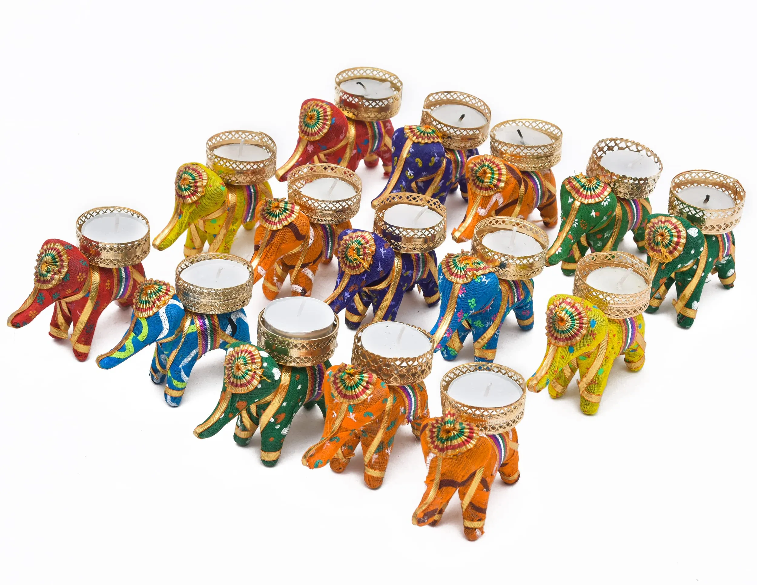 Pride Store Elephant Tealight Candles for Diwali Decoration, Christmas, Birthday, Party, Room, Office, Carnival Decorative Candles (Pack of 20)