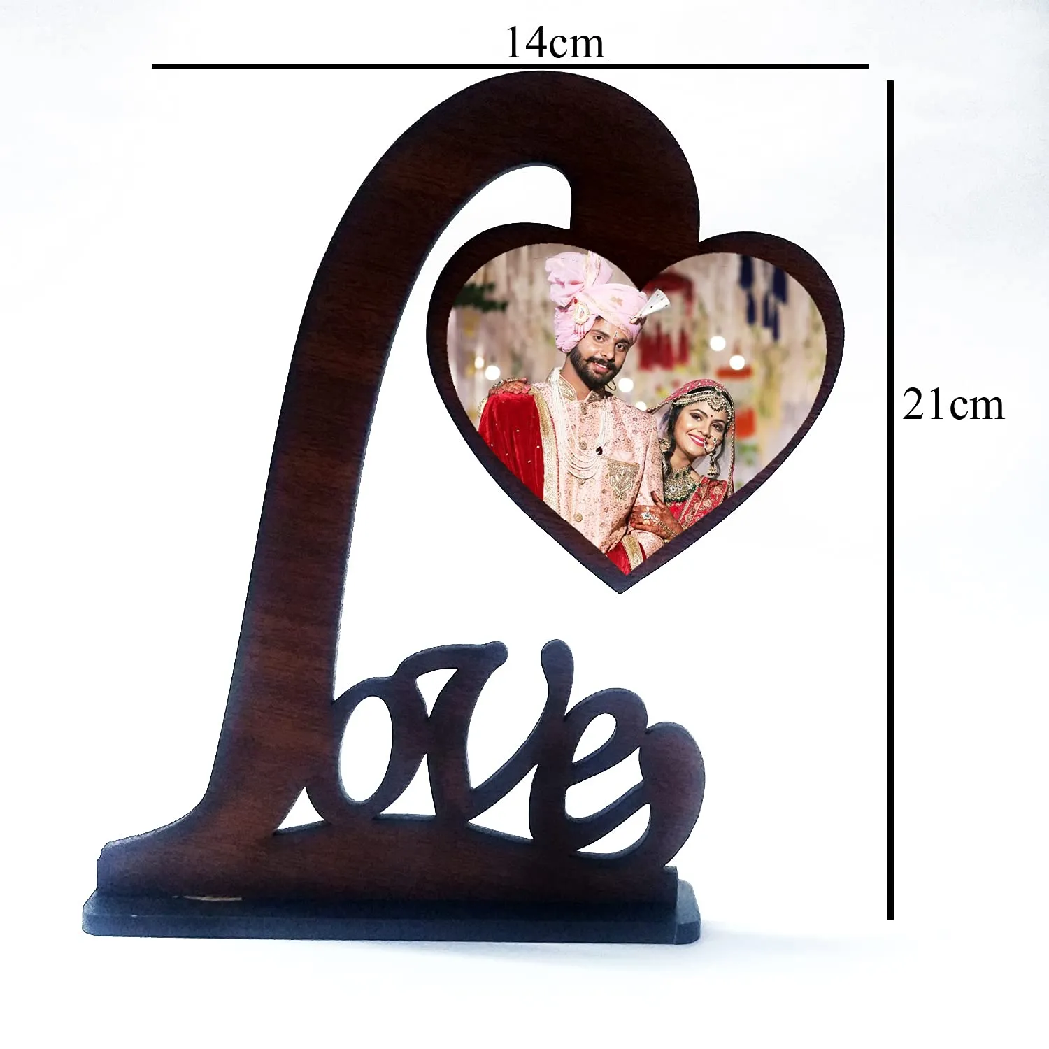 Print Club Valentines Day Gift - Love MDF Cutout With Photo | Customized Gifts | Frame With Photo Upload | Love Birthday Gift For Girlfriend-Boyfriend