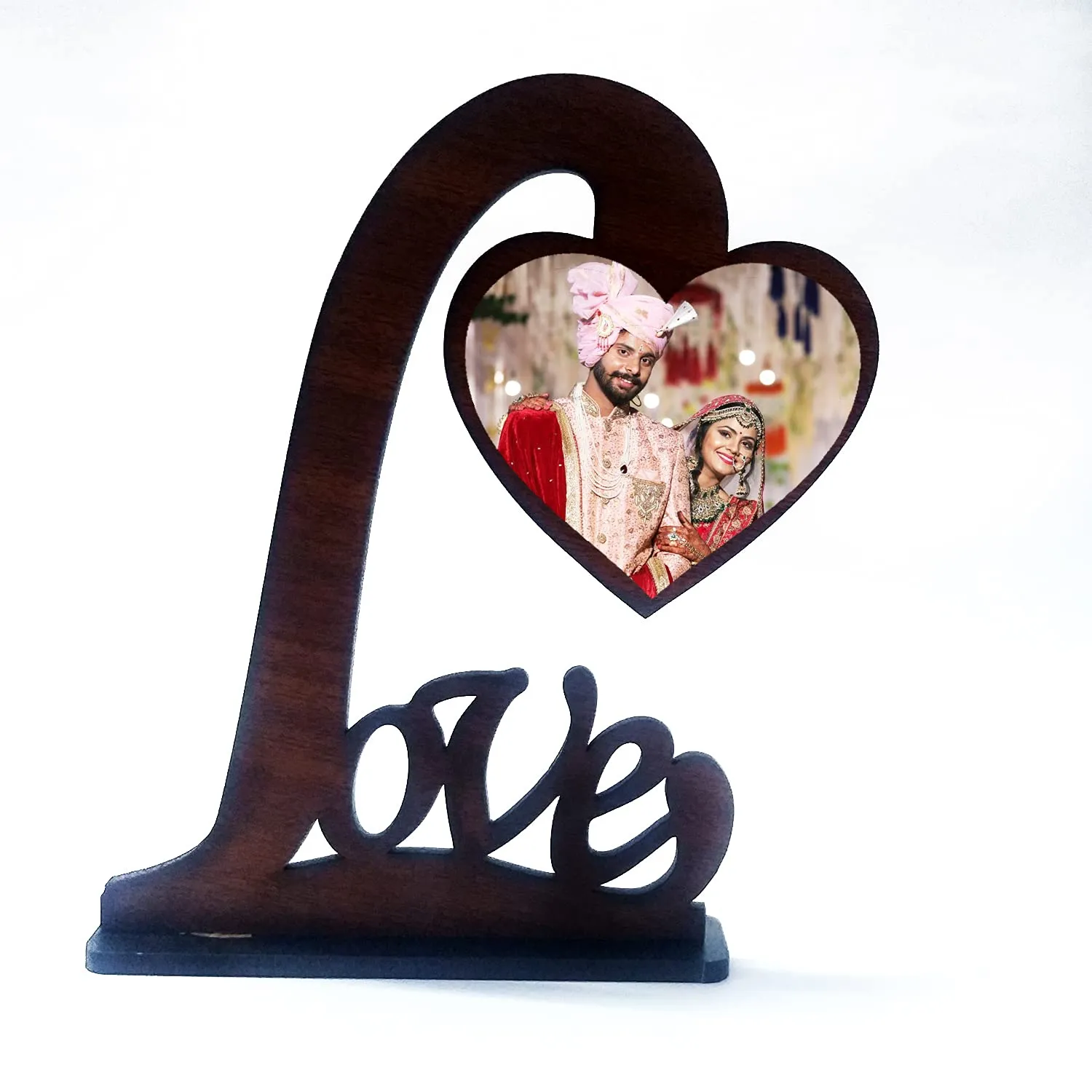 Print Club Valentines Day Gift - Love MDF Cutout With Photo | Customized Gifts | Frame With Photo Upload | Love Birthday Gift For Girlfriend-Boyfriend