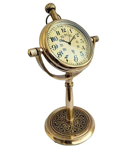 Pure Brass Stand Clock Table Desk Clock with New Modern Designer Clock