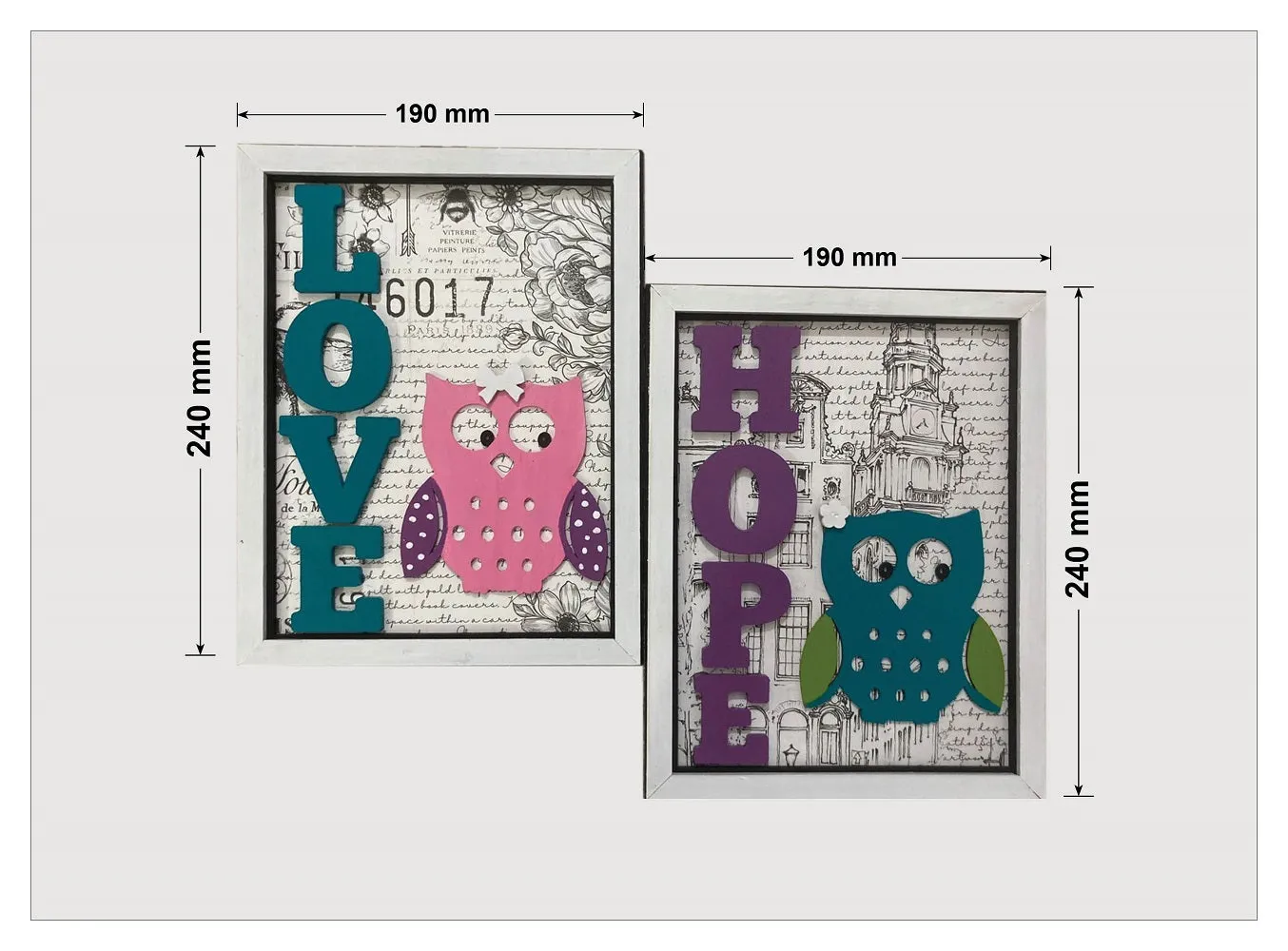 "Love and Hope" Multi-Color Wall Decor (Set of 2)