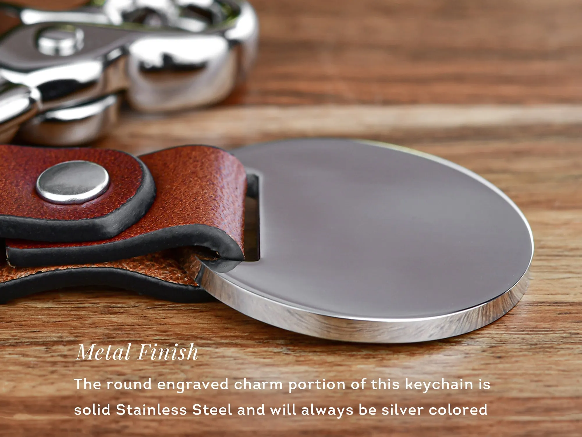 Real Handwriting Folded Leather Keychain