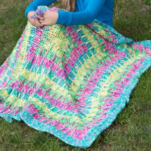 Red Heart Crochet Squares In Squares Throw