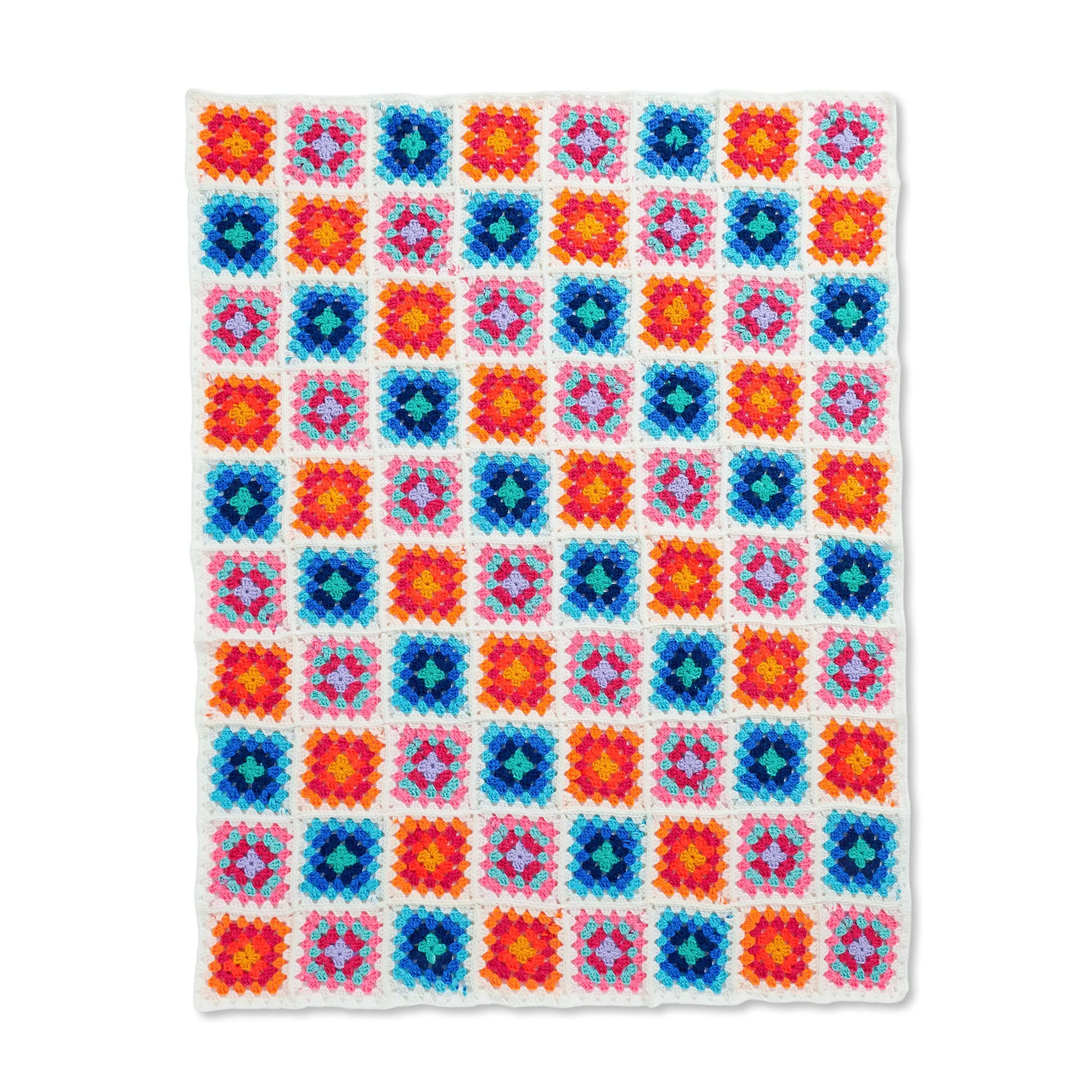 Red Heart Spectrum Dreams Crochet Granny Square Blanket