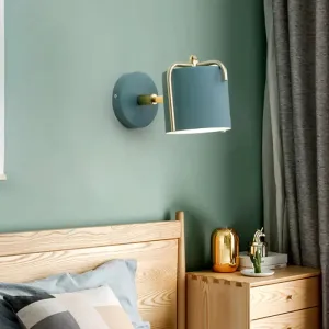 Rotatable Metal Cylinder Wall Light - Modern Macaron Loft Sconce for Bedroom Mirror
