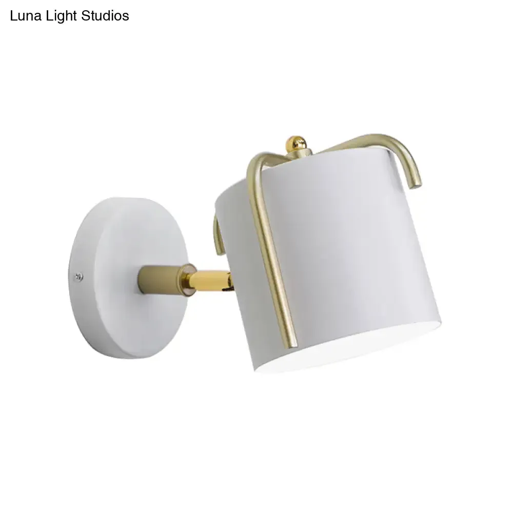 Rotatable Metal Cylinder Wall Light - Modern Macaron Loft Sconce for Bedroom Mirror