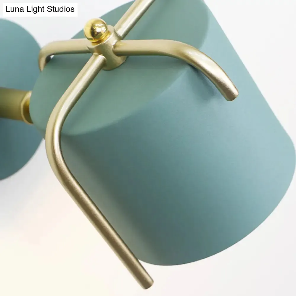 Rotatable Metal Cylinder Wall Light - Modern Macaron Loft Sconce for Bedroom Mirror