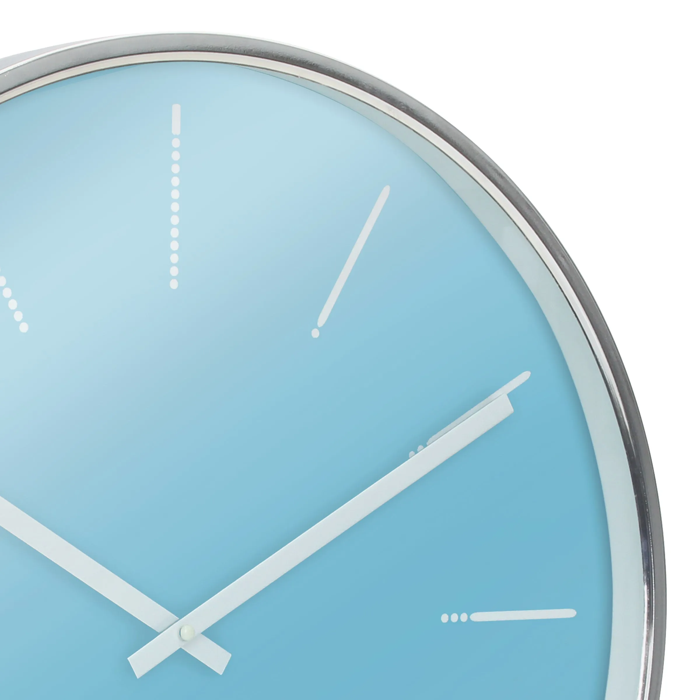 Round Blue Clock with Shiny Silver Notches (WS)