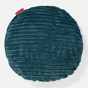 Round Scatter Cushion Cover 50cm - Cord Teal Blue