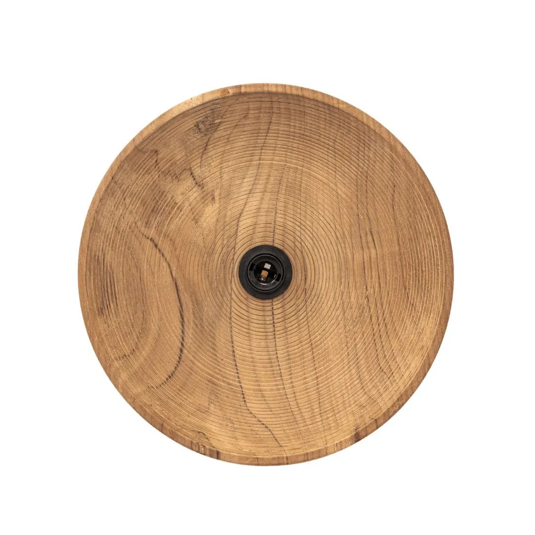 Round Teak Wall Lamp | 40cm