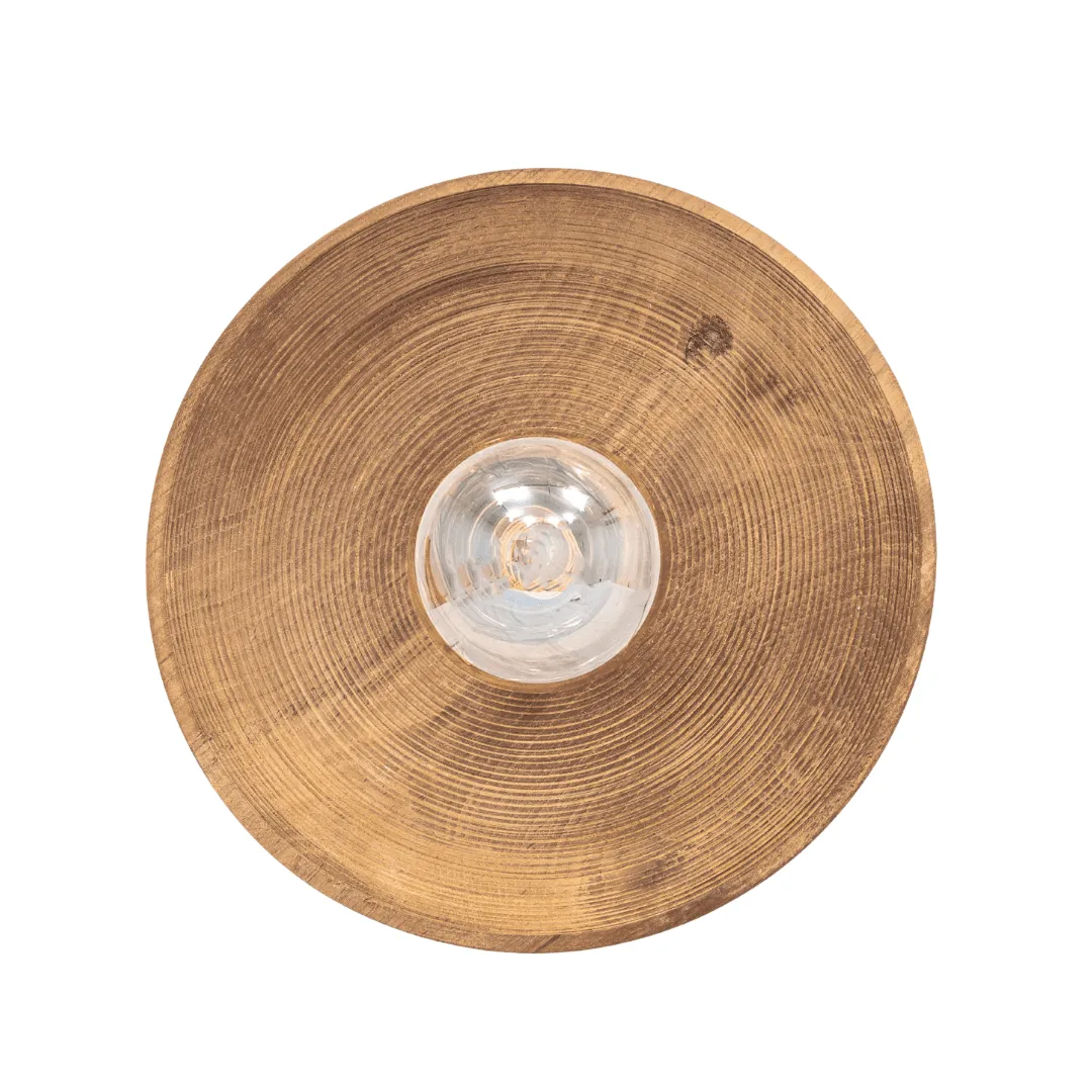 Round Teak Wall Lamp | 40cm