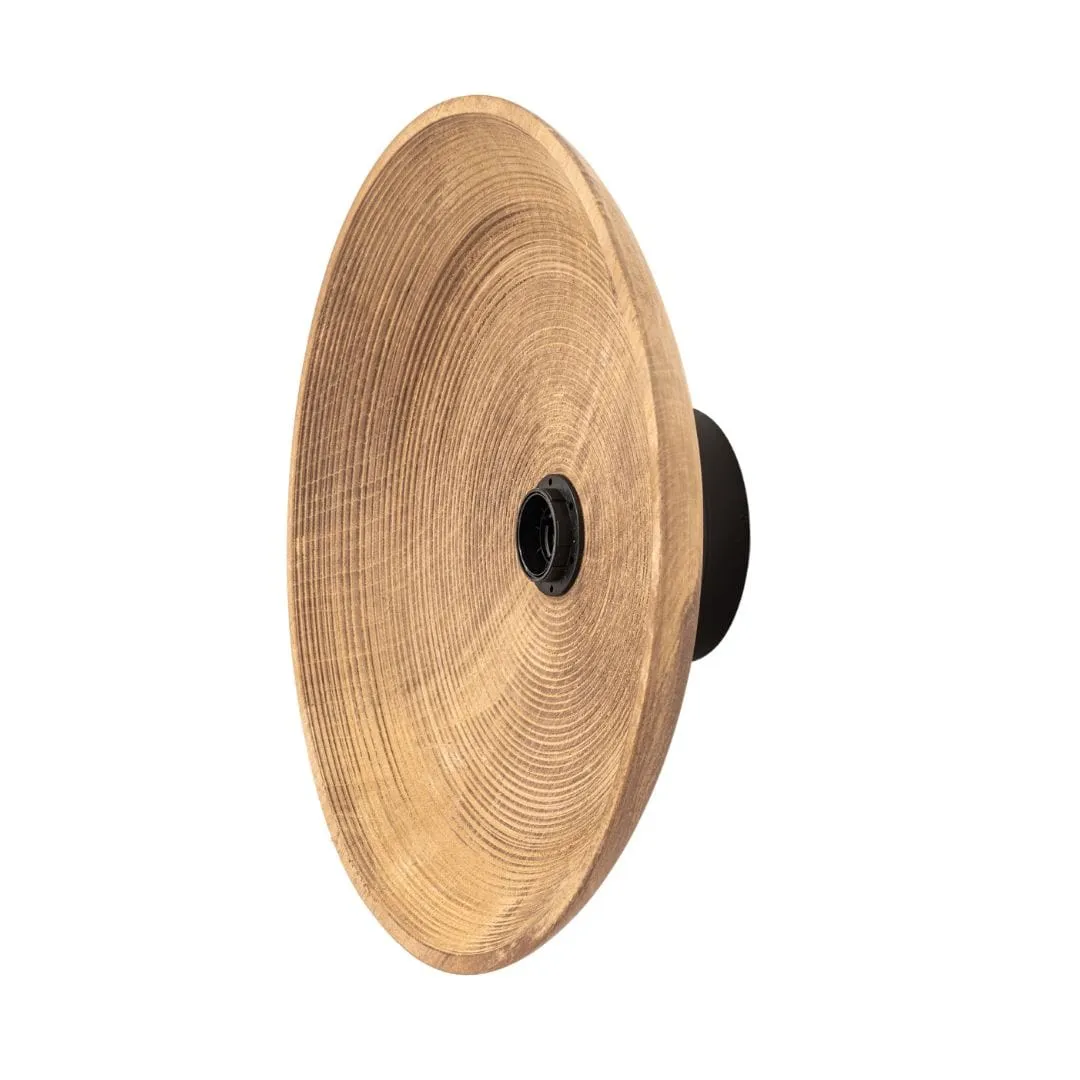 Round Teak Wall Lamp | 40cm
